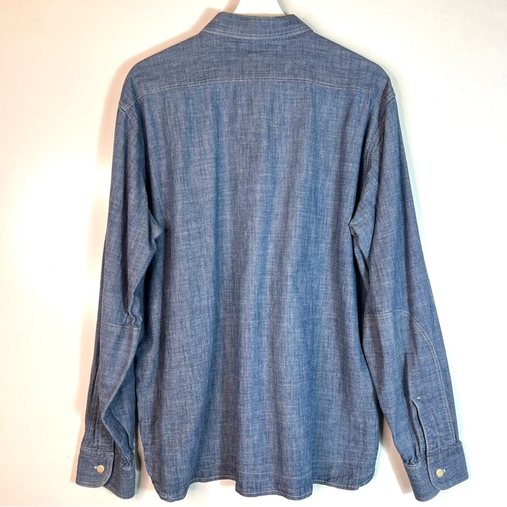 Rising Sun Co Chambray Men’s Button Down Shirt - Picture 3 of 7
